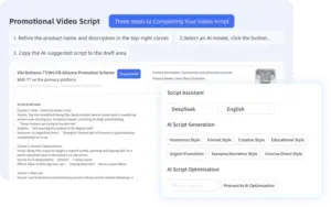 AI Script Assistant of KOLSprite AI TikTok Influencer Marketing Platform