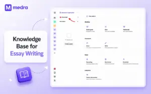 Get Knowledge base for essay writing with Medra AI Study Tool