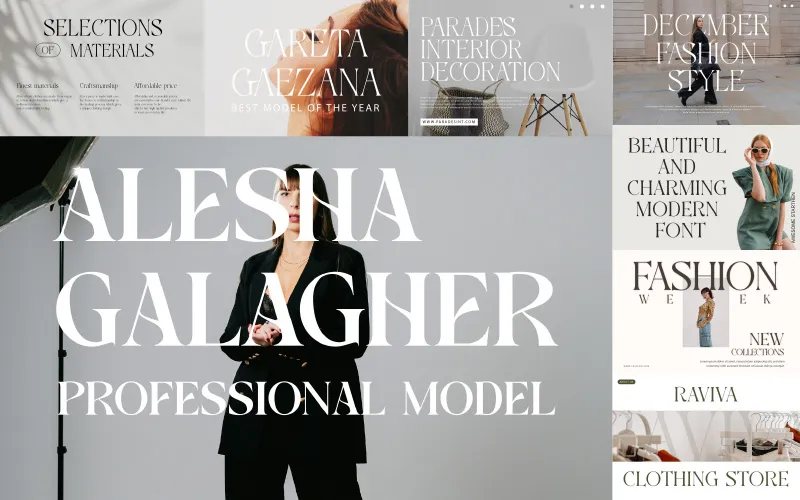 Professional Model Font Layout
