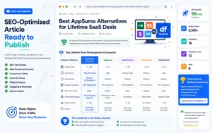 An AI-generated comparison article for lifetime software deal marketplaces.