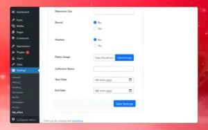 WP Effect animation customization settings