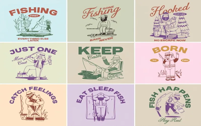 Create relaxing fishing-themed summer merchandise.