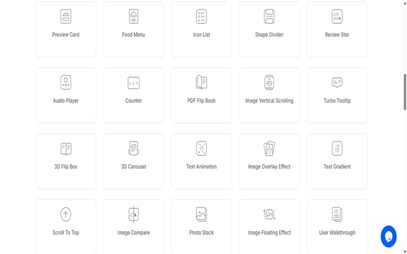 Creative Widgets Included With Turbo Addons For Elementor