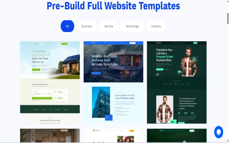 Web Design Templates Included With Turbo Addons For Elementor