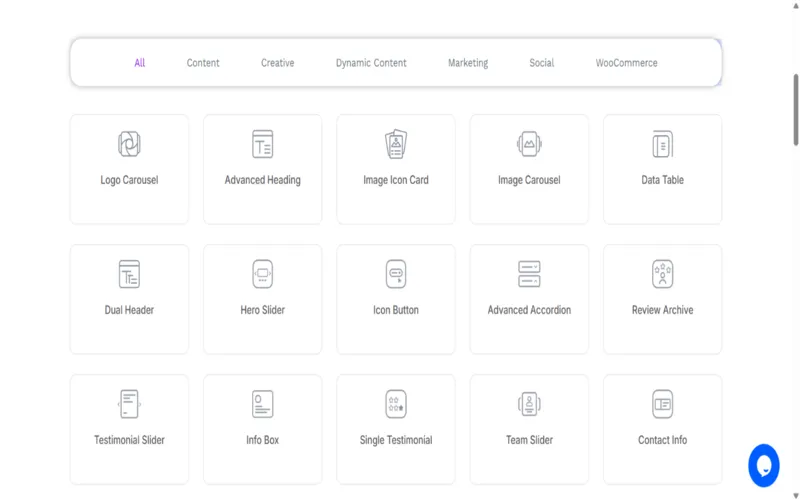 Creative Widgets Included With Turbo Addons For Elementor