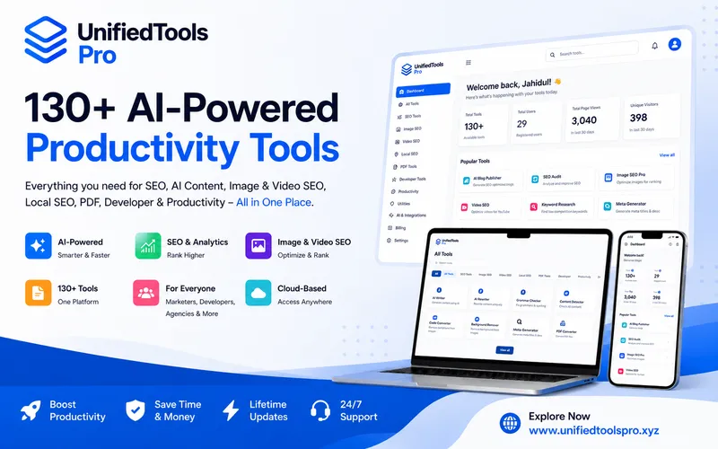 UnifiedTools Pro - All-in-One AI Productivity Suite | Lifetime Access