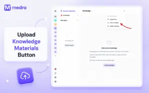 Upload knowledge materials in Medra AI Study Tool