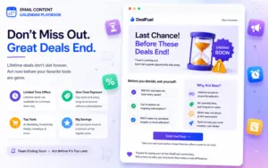 Preview of an urgency-focused email encouraging readers to act before limited-time lifetime deals expire.