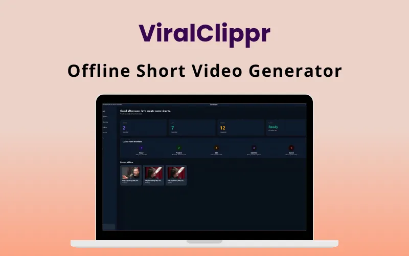 ViralClippr Offline Short Video Generator Feature Image