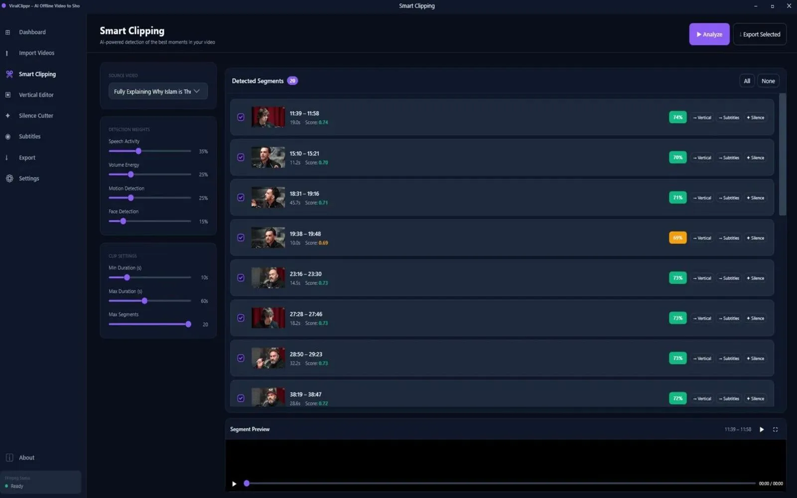 ViralClippr Smart Clipping AI Detection