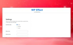 WP Effect settings panel in WordPress