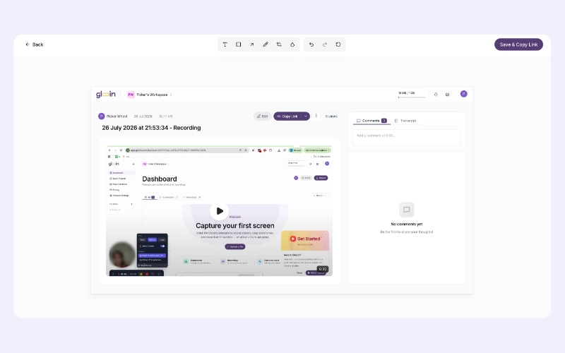 This is the annotation editing tools of Glooin Screen Recorder Extension for Chrome.