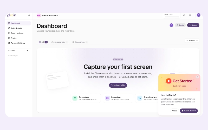 Glooin's Capture First Screen 