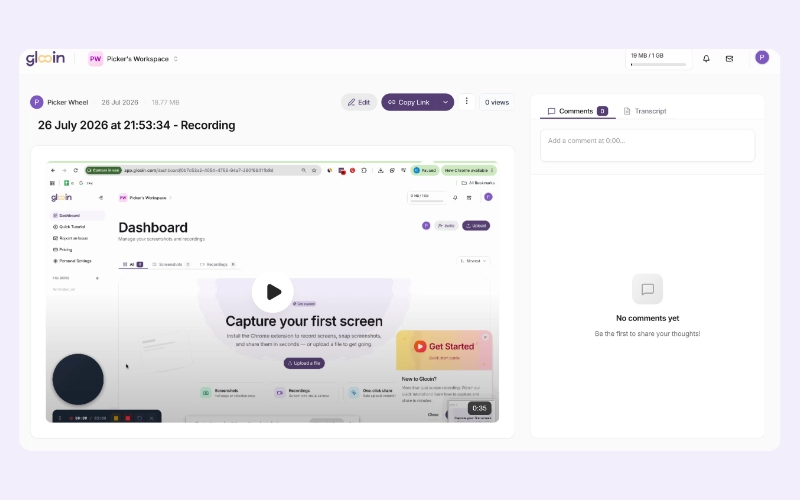 Screenshot Preview Page