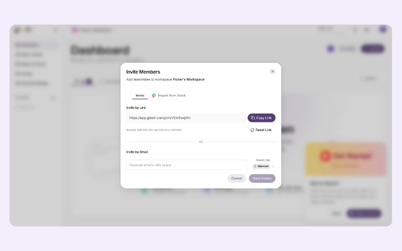 Team Invite Dialog
