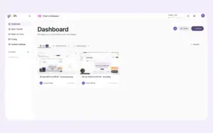 This is the workspace media dashboard of Glooin Screen Recorder Extension for Chrome.
