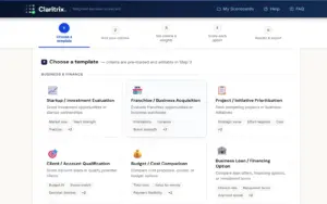 Choose from 18 different Templates with Claritrix Weighted Decision Matrix tool