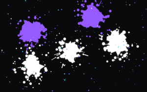 Free Photoshop splatter brushes preview in electric purple and white