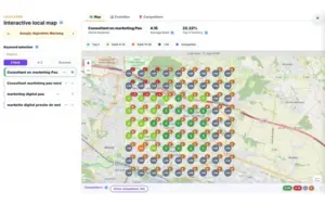 Visualize your Google Maps rankings across locations.