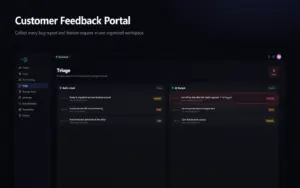 NotifAI customer feedback portal for managing bug reports and feature requests in one workspace