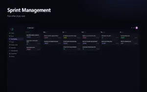 NotifAI sprint planning board for organizing backlogs, tasks, and software releases