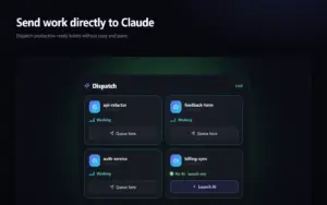 NotifAI dispatch dashboard for sending production-ready development tasks to Claude Code