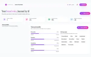 Voice train the AI for contet consistency using CaptionAI AI Social Media Assistant