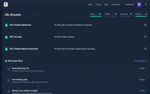 Review URL structure with SeeSpect SEO Website Audit Tool