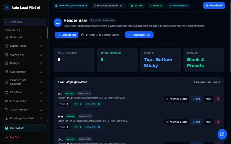 Header Bars