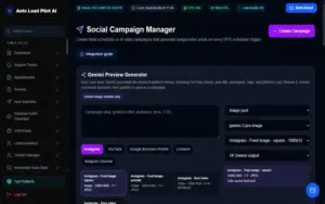 Social campaign manager in Auto Lead Pilot AI