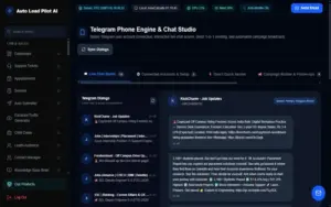 Telegram phone engine and chat studio in Auto Lead Pilot AI