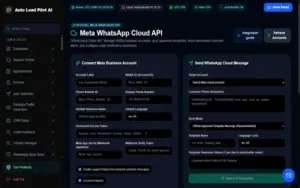 Whatsapp cloud studio in Auto Lead Pilot AI