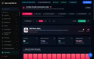 YouTube growth and automation suite in Auto Lead Pilot AI