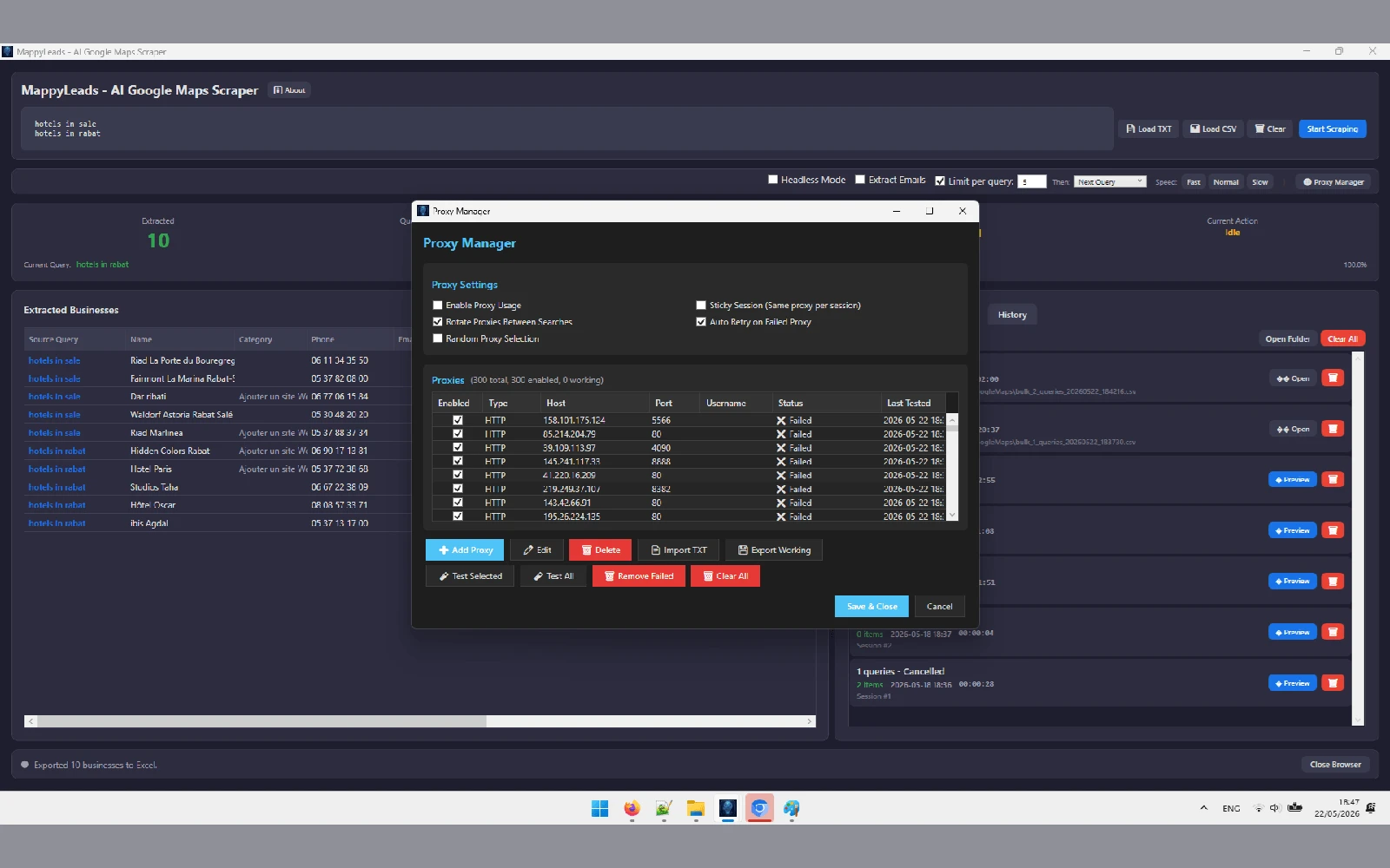 Manage and rotate proxies to keep large-scale scraping runs reliable.