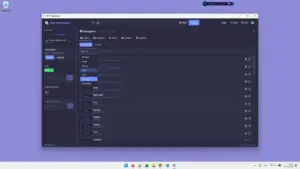 Entity type filter dropdown