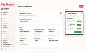 Cart Upsell Popup of WooDonkey WooCommerce Store Manager