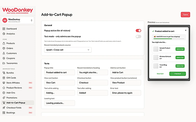 Cart Upsell Popup