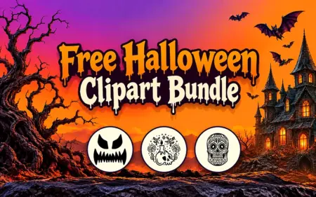 Free Halloween Clipart Bundle Feature Image