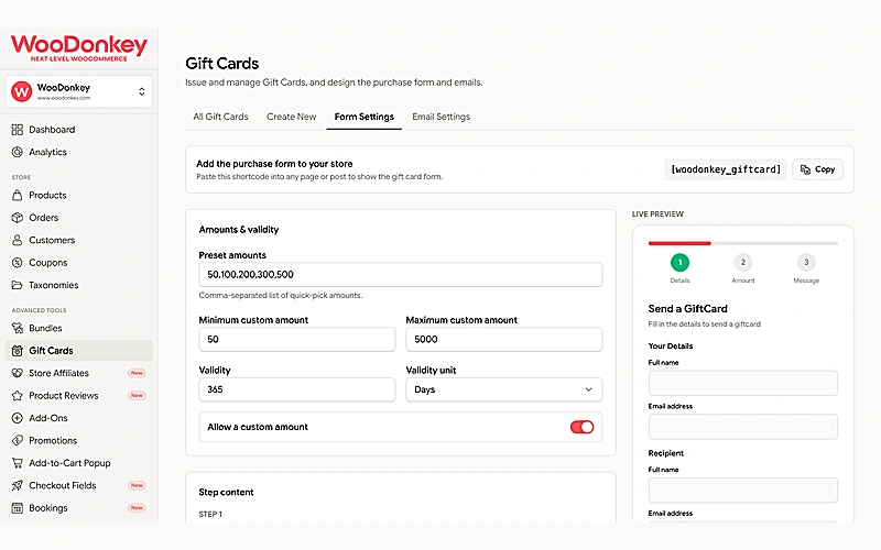 Gift Card Sales