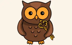 Halloween Owl with Golden Key of the free halloween vectors bundle