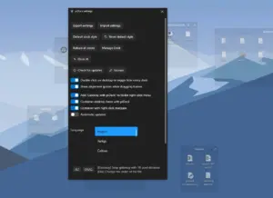 piDock settings window