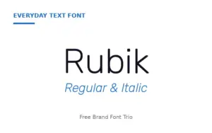 Rubik Text Font of the free branding fonts bundle