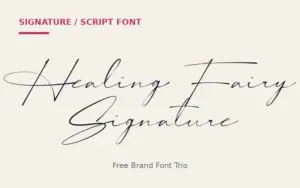 Signature Script Font of the free branding fonts bundle