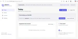 ClientBill dashboard showing invoice activity, payment status, and recurring billing information