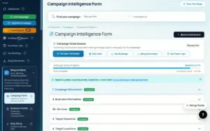 Local Traffic Engine campaign intelligence forms