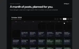 Monthly content calendar