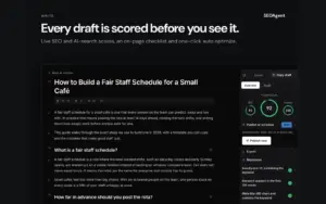Article editor with live SEO score