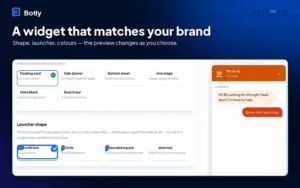 Match your chat widget to your brand using Botly AI chatbot for customer support