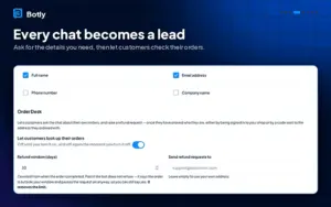 Capture customer leads directly in chat using Botly AI chatbot for customer support