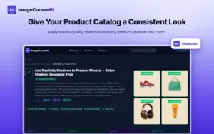 Add realistic shadows to product photos in bulk using ImageConvertIt ecommerce image editor